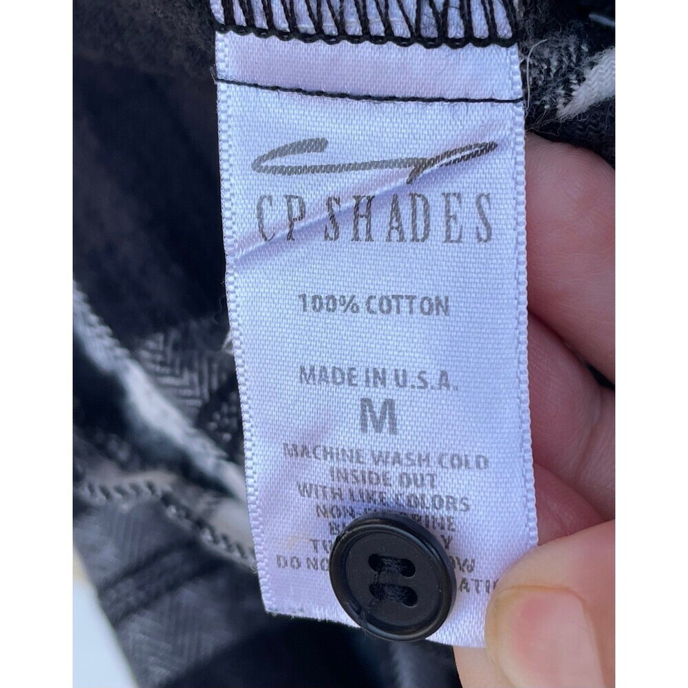 CP Shades M Plaid Flannel 100% Cotton Linen-Feel Made in USA Grunge Coastal Core - Picture 4 of 5